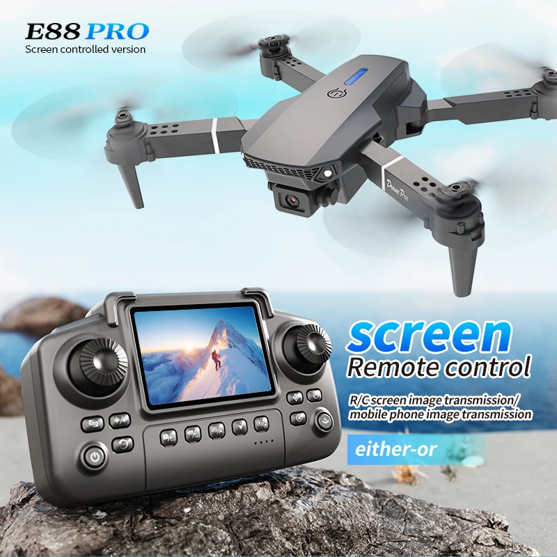 Rc Helicopter Case - Profissional e88 pro drone com tela