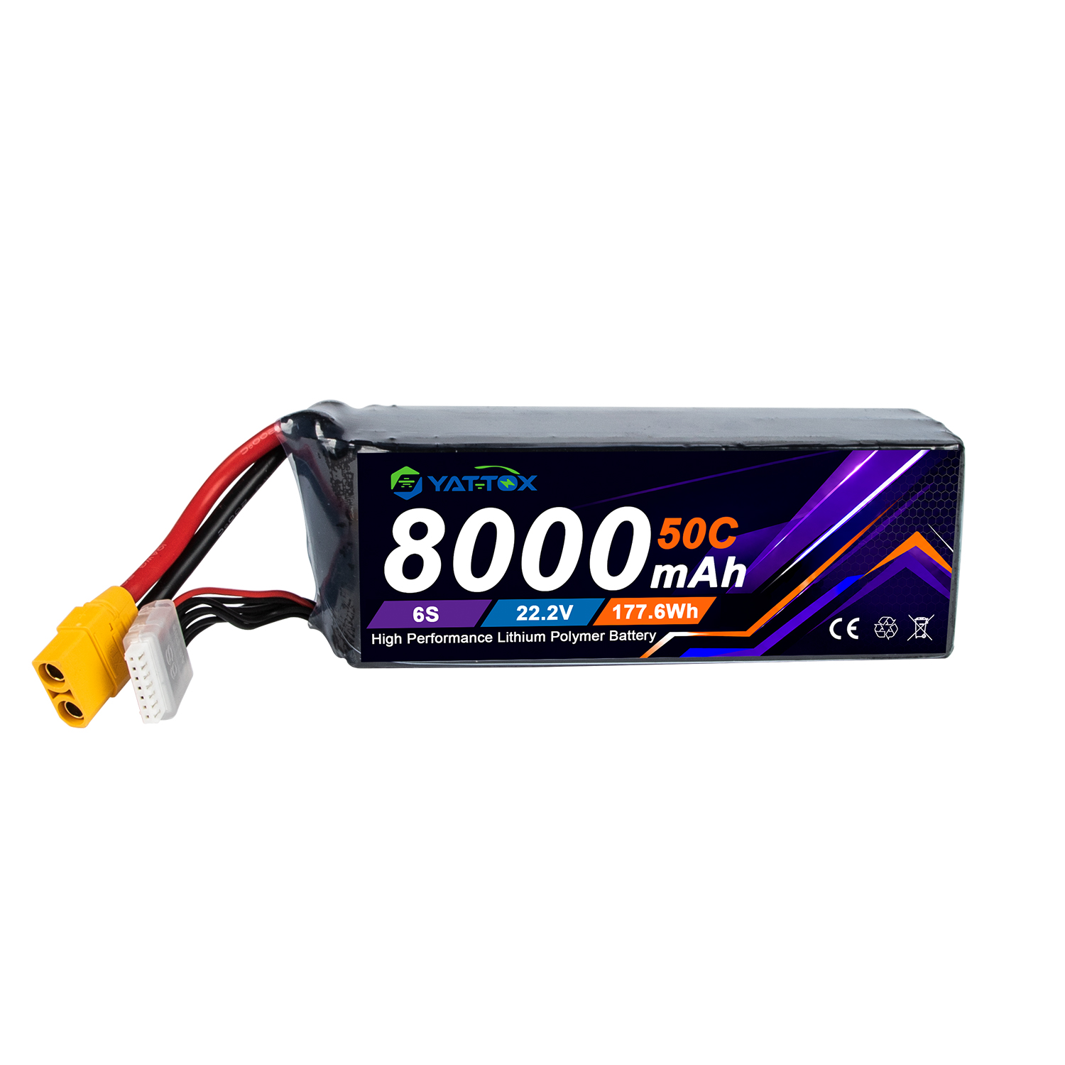 Rc Helicopter Large - Bateria LiPo Yattox 6S 8000mAh 50C
