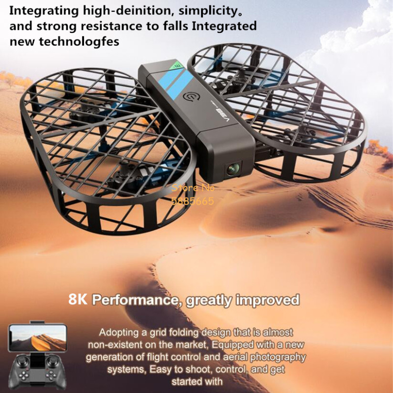 Câmera HD 8K 360 °   Proteção  - Rc Helicopter Electric avaliação e preço