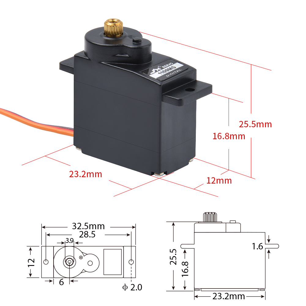 1/2/4 PCS JX Servo PDI-1109MG  - Rc Helicopter Motor avaliação e preço